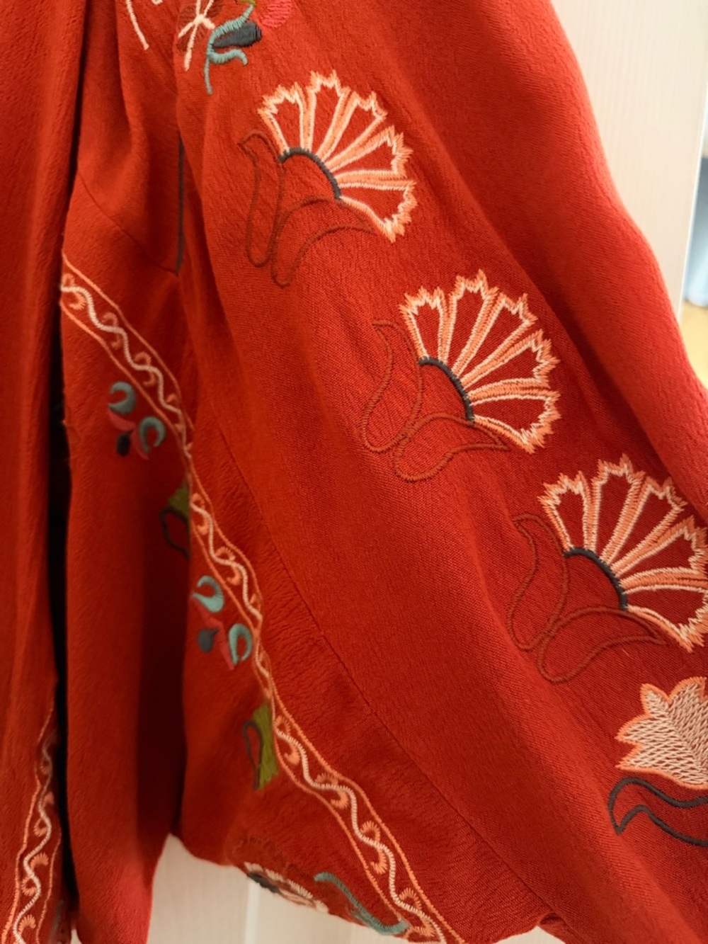 easel Rusty color Embroidered Boho Peasant Blouse - Picture 5 of 7